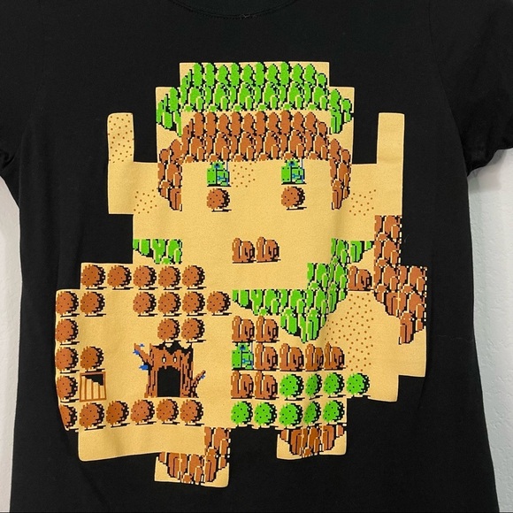 Zelda Tee Shirt Top Legend of Zelda 8 Bit Map Graphic Womens Small S - Picture 4 of 5